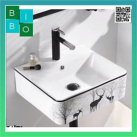 Mua CHẬU LAVABO HOA VĂN HƯƠU HÌNH CHỮ NHẬT