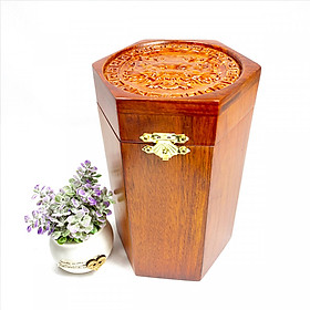 Hộp đựng trà gỗ hương trạm khắc Phi Long phong thủy UK WOOD