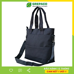 Túi Tote Đeo Vai Nữ Grepaco Vải Bố Canvas Màu Đen Nhiều Ngăn Có Khóa Kéo Đeo Chéo Hoặc Xách Tay Đựng Laptop Phụ Kiện Đi Làm, Đi Học, Đi Du Lịch Thời Trang Hàn Quốc - Hàng Chính Hãng