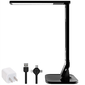 Đèn Bàn Học Và Đọc Sách LED Chống Cận Và Bảo Vệ Mắt Công Suất 14W, 4 Chế Độ Sáng, 5 Mức Sáng, Hẹn Giờ, Tích Hợp Cổng Sạc Điện Thoại