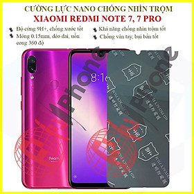 Dán chống nhìn trộm dành cho Xiaomi Redmi Note 7, Note 7 Pro - Dán cường lực dẻo nano 9H