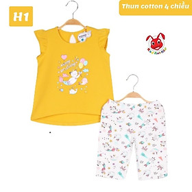 Đồ bộ bé gái yoyo hình thú từ 10-43kg. Chất thun cotton 4 chiều, giặt không vỡ hình- Kiến Lửa