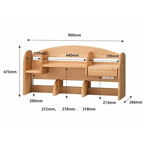 Mua Kệ Để Bàn KVDUDB03 - Mộc VOIDIUNG - Gỗ cao su ghép kích thước 96x26.6x47.5cm