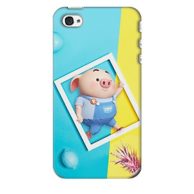 Ốp lưng nhựa cứng nhám dành cho iPhone 4S in hình Heo Con Tinh Nghịch
