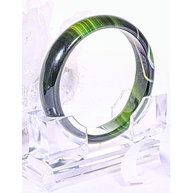 Vòng tay đá mã não xanh rêu bản hẹ ni 60 mệnh hoả, mộc - Ngọc Quý Gemstones