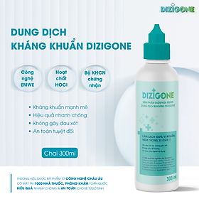Dung dịch kháng khuẩn DIZIGONE chăm sóc tổn thương lành nhanh, không đau xót, tái tạo da, ngăn ngừa sẹo 300ml
