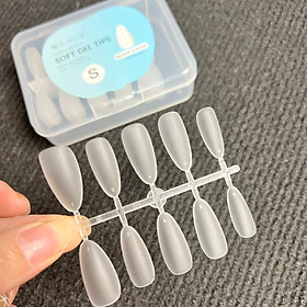 Hộp 100 Móng Úp Nhám Trong JNICE Đủ Form Bầu Nhọn Thang Làm Nailbox Tiện Lợi Size S, M Theo Vỉ 10 Móng Nữ Women dụng cụ nail box