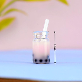 Mô hình chai trà sữa trân châu trang trí tiểu cảnh, nhà búp bê, móc chìa khóa, DIY