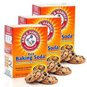 Bộ 3 Hộp Bột Baking Soda Đa Công Dụng 454g - Arm & Hammer Chính Hãng, Nhập Khẩu Từ Mỹ, Giúp Tẩy Tế Bào Chết, Làm Trắng Răng Hiệu Quả, Làm Bánh Và Tạo Độ Xốp Mềm Cho Bánh, Tẩy Rửa Bếp, Giày Dép, Sàn Nhà Nhanh, Hiệu Quả