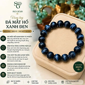 Vòng Tay Đá Mắt Hổ Xanh Đen VIP 12mm – Đá Tự Nhiên Cao Cấp, Thiết Kế Mạnh Mẽ