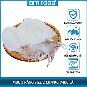 Mực Lá 1 Nắng Size 2 Con/Kg