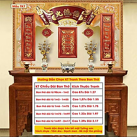 Tranh Lụa Dán Tường Phòng Thờ Cao Cấp 2 – In Sắc Nét  – Tặng Keo Dán, Giá Tận Xưởng - Mẫu TK7, Mẫu TK7