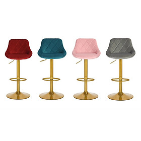 Mua QB-329 Ghế Quầy Bar Nhung Cao Cấp  Chân Mạ Vàng  Cao 60-80cm