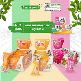 Combo 3 hộp thanh gạo lứt ngũ cốc Top Energy Bar hạt và chà bông, rong biển, trái cây 272g Nonglamfood