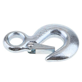 Forged Steel 2T Eye Hook with Clevis Safety Latch for Winch Cable UTV/ATV