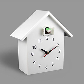 Cuckoo Clock, Birdhouse Minimalist Modern Design Clock Pendulum, Natural Field Recordings, Desktop Tabletop Shelf Standing Clock Watch