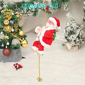 Mua TẶNG PIN Đồ chơi ông già NOEL leo đu dây quà tặng giáng sinh hoặc phụ kiện trang trí Noel ngày lễ giáng sinh