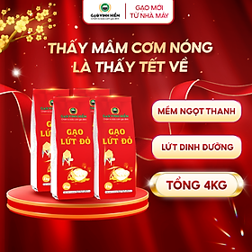 [TIẾT KIỆM] Combo 4 túi Gạo Lứt Đỏ Vinh Hiển - Tiết kiệm, dẻo mềm, dễ ăn