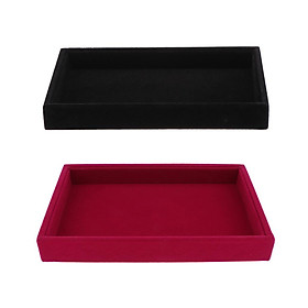 2pcs Jewelry Display Tray Rings Necklace Earrings Showcase Storage Holder