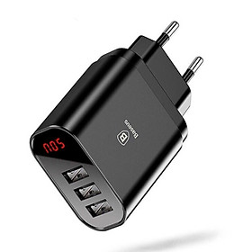 Củ Sạc Điện Thoại Baseus 3 Cổng USB EU USB CCALL-BH02 - Hàng Chính Hãng