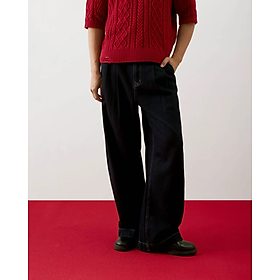 Quần Denim Nam Navy Xếp Ly Form Baggy - ROUTINE 10F25DPA031