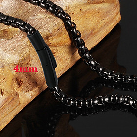 Dây chuyền inox kiểu bông dừa khít khóa vip màu đen đem lại vẻ đẹp cá tính độc đáo