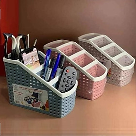 Mua Khay 4 ngăn đa năng đựng mỹ phẩm bút điều khiển điện thoại 5696 - Kệ nhựa để bàn đựng đồ tiện ích nhựa