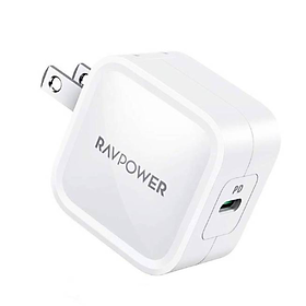 Mua Bộ Củ Sạc Dành Cho iPhone  iPad GaN Nhỏ Gọn RAVPower RP-PC120 30W Và Cáp Type C to Light.ning MFI C94 20W Dây Nylon Dài 1.2M RP-CB1004-W - Hàng Chính Hãng