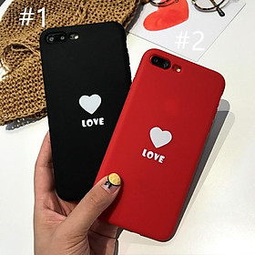 Ốp lưng trái tim love cặp đen đỏ cho Iphone 6-6s-6 plus-6s plus-7-7 plus-8-8 plus