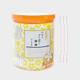 Tăm bông kháng khuẩn Sakura Nhật Bản - Baby Xoắn (Baby Spiral) - 180 que/hộp