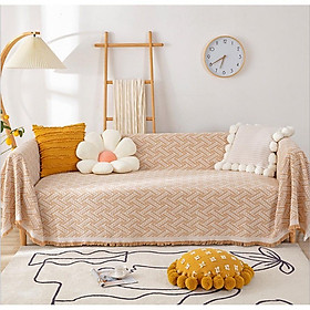 Mua Thảm phủ sofa  Trải bàn dệt tua rua vintage một màu  Thảm trải sàn cao cấp sử dụng được 2 mặt