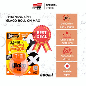 Phủ nano kính, chống bám nước trên kính ô tô Soft99 Glaco Roll On Max 10363 300ml