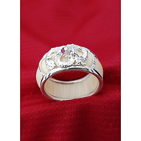 Nhẫn Nam Tròn Bọc Rồng Bạc 925 Cao Cấp Không Xi Mạ- NNA121 - Trang Sức Bạc QTJ(Bạc)