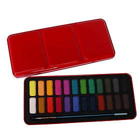 Solid Watercolor Paints Set of 24 Colors Artist Crafts School Stationery