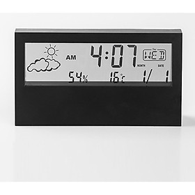 Mua Đồng hồ điện tử để bàn có đèn ( Tặng 01 đèn pin mini không dùng pin ) - XEM GIỜ  LỊCH  NHIỆT ĐỘ  ĐỘ ẨM