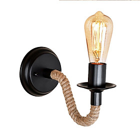 220V E27 LED Iron Art Hemp Rope Wall Lamp for Home Living Room Decor