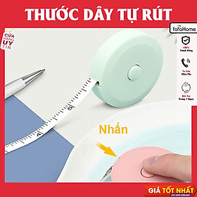 Thước Dây Cuộn Mini Tự Rút Tiện Ích 150cm Đo Vòng Bụng, Vòng Eo 3 Vòng Kiểm Tra Sức Khỏe Đo Quần Áo - Giao màu ngẫu nhiên