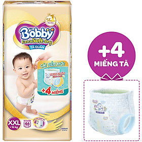 Tã Quần Cao Cấp Bobby Extra Soft Dry XXL46 (46 Miếng) - Tặng 4 Miếng Trong Gói