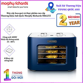 Máy sấy thực phẩm bốn ngăn Morphy Richards MR6255, công suất 400W, nhiệt độ điều chỉnh 35 ~ 80 ℃ - Hàng chính hãng