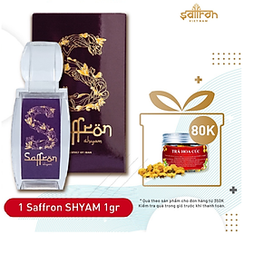 Nhụy Hoa Nghệ Tây Saffron SHYAM 1gram/hộp tặng trà hoa cúc thương hiệu Saffron Việt Nam