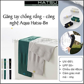 Găng tay chống nắng, chống tia UV 100 HATSU Unisex  Công nghệ Aqua làm mát  Bao tay đi nắng không xo ngon  Ống tay thể thao chống nóng loại dày tốt - Không xỏ n