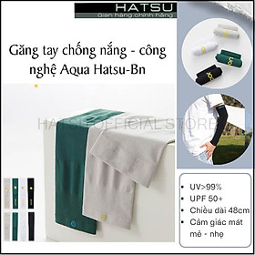 Hình ảnh Găng tay chống nắng, chống tia UV 100% HATSU Unisex | Công nghệ Aqua làm mát | Bao tay đi nắng không xỏ ngón | Ống tay thể thao chống nóng loại dày tốt