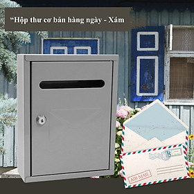 Mua Hộp thư đặt trước cửa nhà - hộp thư kim loại - mẫu Cassic màu xám - mẫu Ono Nhật Bản- sang trọng - kín đáo