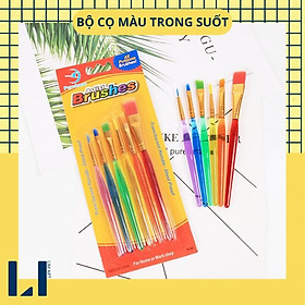 Bộ cọ vẽ màu nước, màu acrylic, màu sơn dầu, màu gouache, tô tranh số hóa. Set 6 cọ vẽ màu trong nhiều kích thước