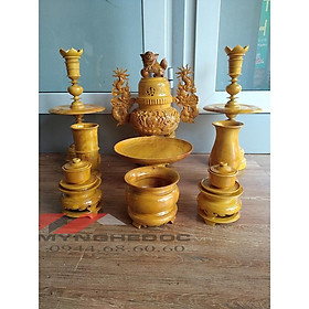 Mua Bộ đồ thờ cúng bằng gỗ mít ta cao 50 hàng đục sắc nét