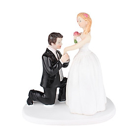 Rustic Wedding Cake Topper Bride and Groom Figurines Keepsake Cake Decoration Ornament Wedding Cake Dolls Topper for Birthday