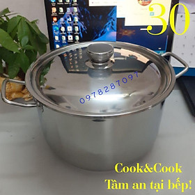 Nồi luộc gà inox size 30 1đáy & 3đáy từ