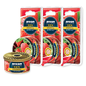 Sáp thơm ô tô hương Dâu Tây AREON Ken Strawberry - NHẬP KHẨU BULGARIA