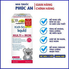 Siro bổ sung sắt, kẽm và vitamin tổng hợp cho bé Nature's Way Kids Smart Liquid Multi + Iron 200ml