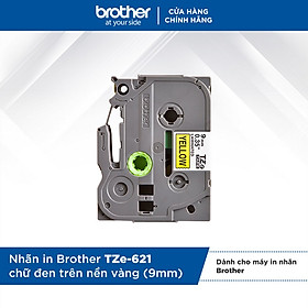 Nhãn In Tiêu Chuẩn TZE Brother Tze-621 Chữ Đen Trên Nền Vàng (9mm) - Hàng chính hãng